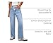 Sidefeel Jeans for Women Western Outfit High Waisted Drawstring Wide Leg Denim Pants Iceland Blue Size 6