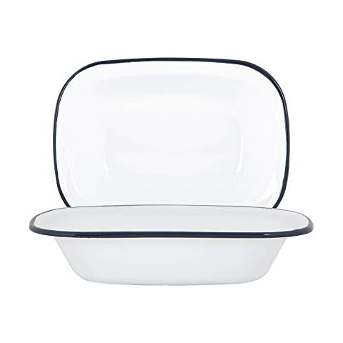 Argon Tableware Weiße Email-Torte-Gerichte - Metall-Outdoor-Camping-Röst-Ofen-Gerichte Cover