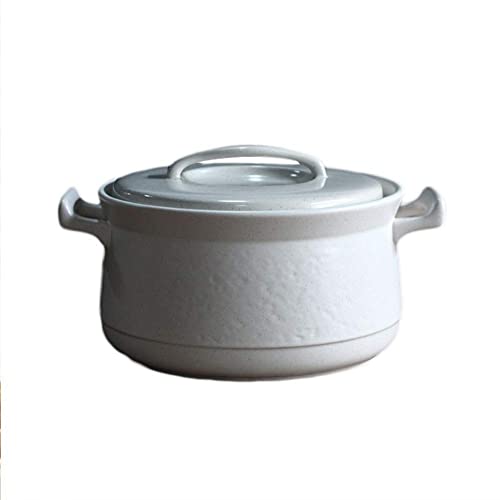 Cacerola de cerámica con tapa, olla de cerámica con doble asa y cubierta, olla antiadherente para horno y fuego-2-5.4L (5.4l|1)