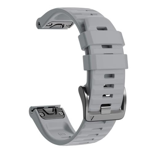 Image of ANCOOL Compatible with Fenix 6X /7X Band 26mm Quickfit Soft Silicone Watch Band Replacement for Fenix 5X /Fenix 8 51mm /Fenix 5X Plus /Fenix 3 /Fenix 6X Pro /Descent Descent MK2i Smartwatches (Grey)