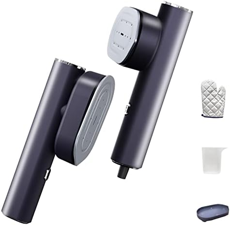 Rotatable Travel Steamer for clothes, Hulmay travel portable handheld clothing steamer,2 in 1 mini steam iron,1200W Garment Steamer Black