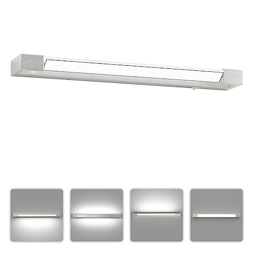 Taptoron LED Spiegelleuchte Bad, 58.5CM Spiegellampe Mit Schalter 24W 5000K Neutralweiß Badezimmer Lampe IP44 Wasserdicht Schminklicht, Drehbare Spiegellampe