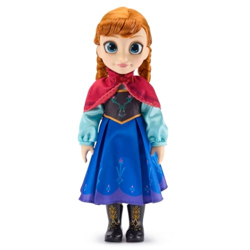 Disney Store Official Anna Once Upon a Story Doll - 16 Inch Disney Princess Toys Featuring Reflective Eyes with 3D Pupil and Iris, Detailed Costume, Hair Comb & Shoes - Comes in Display Box