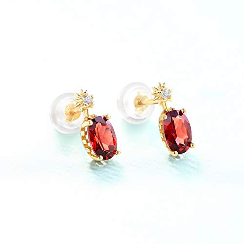 Boucles d'oreilles grenat oeuf S925 pour soirée chic