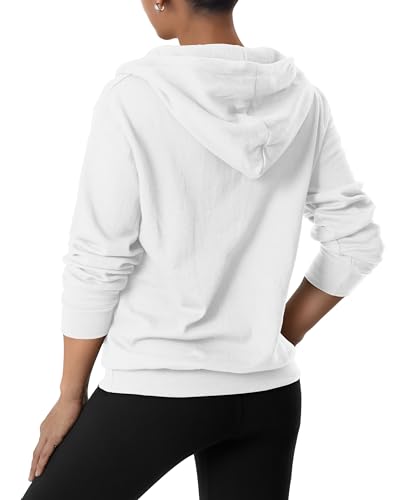 Image of GIVON Womens Casual Zip Up Hoodie Cotton Blend Soft Fabric Basic Layering Hooded Jacket with Kangaroo Pocket