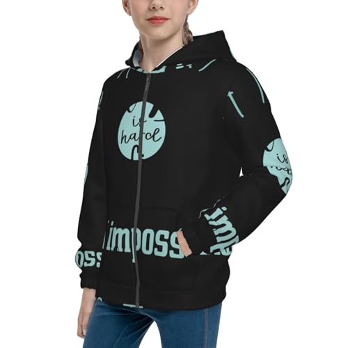 A Truly Great Boss Kid Hoodies Boys Zip Up Sweatshirts Girls Pullover with Pocket