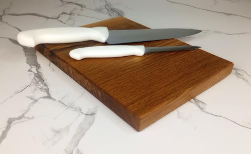 Tabla de Cortar de Madera Maciza StenWoodLab, Roble Blanco Natural, Rectangular, Tamaño Pequeño 25.4 x 19.05 x 2.03 cm miniatura 3