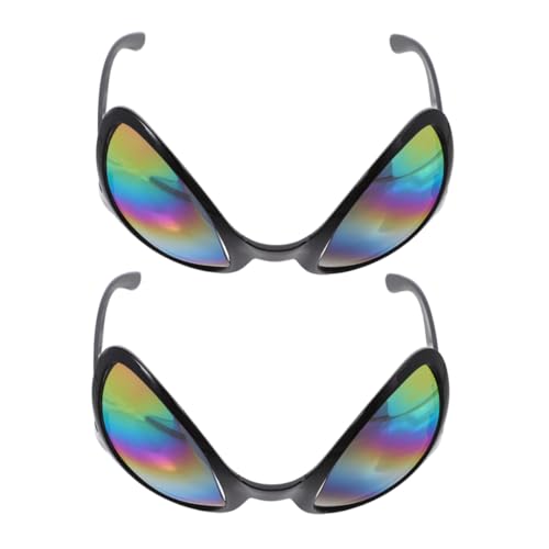 OUNONA 2pcs Alien Costume Glasses Funny Halloween Party Game Sunglasses Cosplay Prop for Men and Women