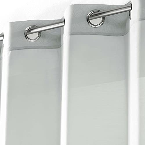 Douceur d'Intérieur Eyelet Curtain 140 x 240 cm Grey, W 55.1" x L 94.5" (1 Panels) - Image 3