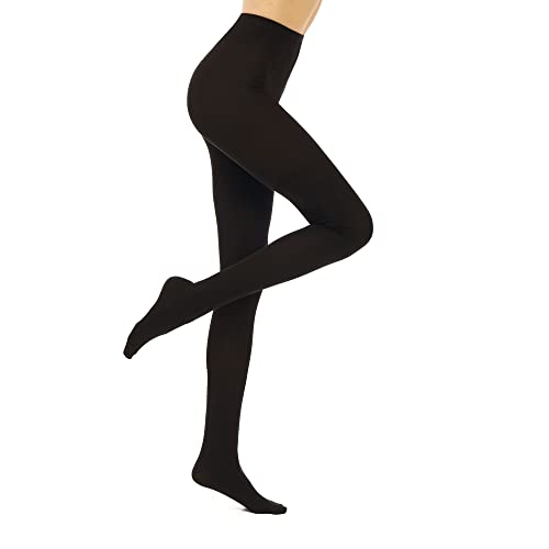 Cesarah Damen Strumpfhose, 120 Den, mit thermischen Eigenschaften, Made in Europe, Schwarz, Blickdicht, 'Thermah', Größe M Cover
