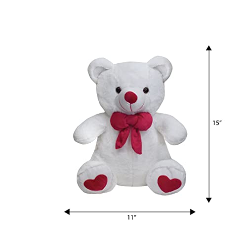 Image of Ultra 15 inch Spongy Teddy Bear Fully Stuffed Soft Plush Toy for Kids in White | Animal Toy | Birthday Gift | Anniversary | Christmas | Diwali | Home Decore