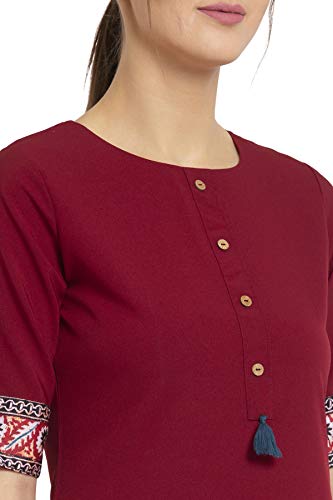 Image of Women's Crepe Skinny Kurta (ALC9118GREY1 Maroon XXL)
