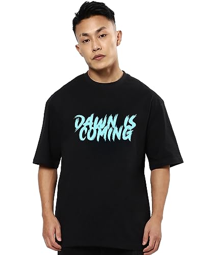 Image of fanideaz Mens Oversized Printed Half Sleeve Branded Cotton T-Shirt for Mens || Back Printed t Shirts for Men || Oversized t Shirts for Men