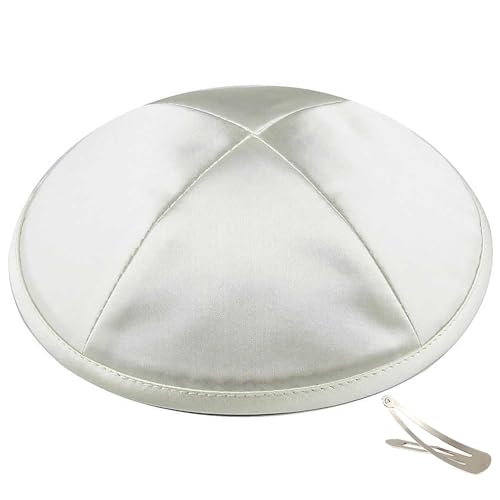 Image of Zion Judaica Deluxe Satin Kippah Yarmulkes for Kids Teens & Adults Skullcaps 6.25 inch Multi-Color Options 4 Panel Design