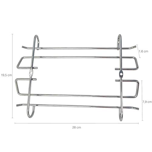 Suporte Porta 6 Taças Duplo Organizador Armário Aço, Zanline, Aramado, Cromado