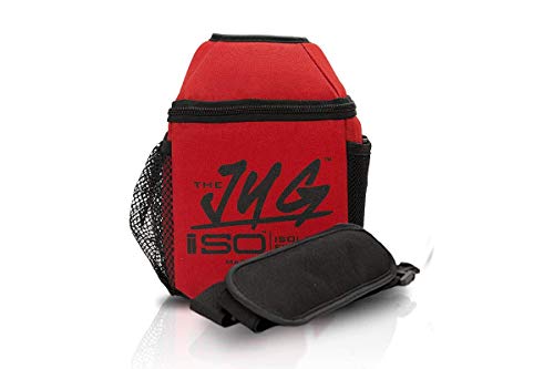 Isolator Fitness ISOJUG Insulated One Gallon Water Jug Holder with ISOBRICK and Shoulder Strap -MADE IN USA (Red)