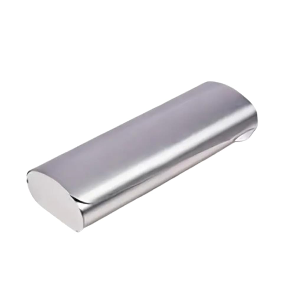 Boolavard Unisex Silver Slim Aluminium Glasses Case | Lightweight Eyeglasses Case | Spectacles Protection Case | Aluminium Outer Shell | Snap Lock For Women Men (Silver)