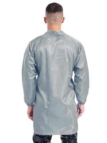 Image of Lapel Lab Coat Science Jackets for Mens Unisex Long Sleave Non-disposable Workwear Uniform