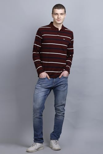 Image of Full Sleeve Polo T Shirt for Men Cotton with Pocket and Collar - Regular Fit Tshirt