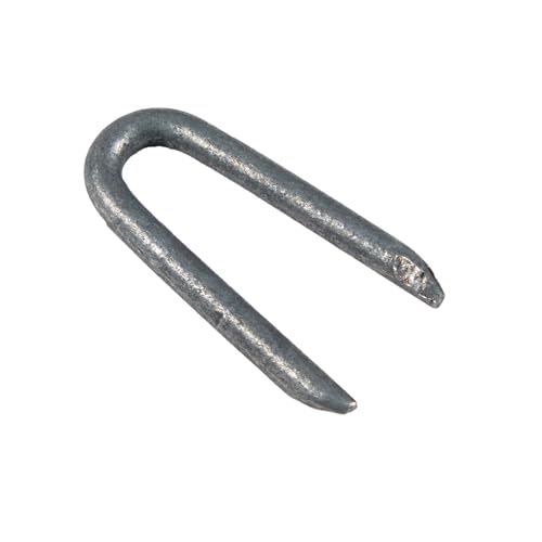 Flandria 100 Crampillons Clous en U - Acier Galvanisé 27 mm Ø 3mm Pour Fixer Clôture, treillis, grillage...