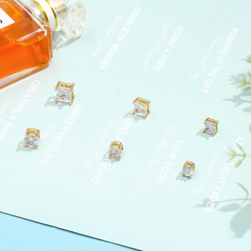 NEWITIN 6 Pairs Stainless Steel Magnetic Stud Earrings for Men Clip on Earring Magnetic Earring Inlaid Cubic Zirconia Unisex Non Piercing Magnet Studs 6 7 8MM Diamond Earrings for Women Men4