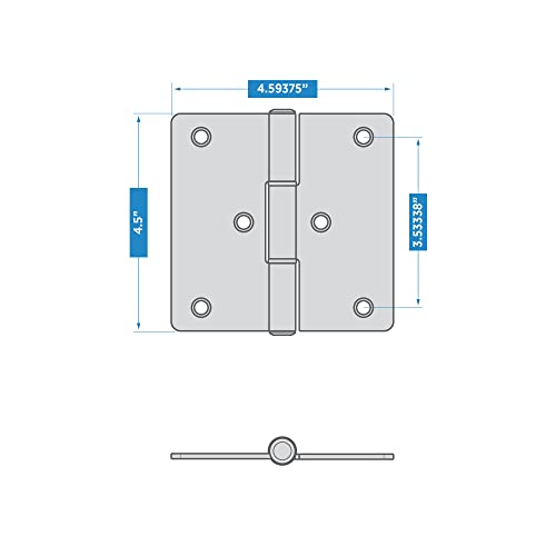National Hardware N166-024 4.6-In Modern Square Black Gate Hinge, 2 Count #TOP4