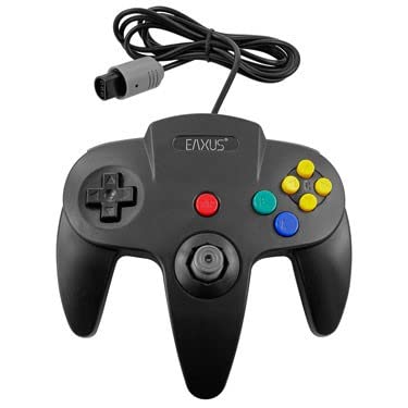 Eaxus® Controller adatto a N64 - Gamepad compatibile con la console Nintendo 64, Nero