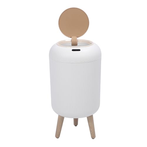 Asixxsix Bewegungsmelder Mülleimer mit Deckel, Smart Wastebasket aus Kunststoff Berührungsloser automatischer Abfalleimer mit 3 Eimerfüßen für Wohnzimmer Schlafzimmer Badezimmer Küche