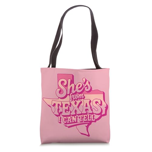 Pink She's from Texas I Can Tell Retro Tote Bag