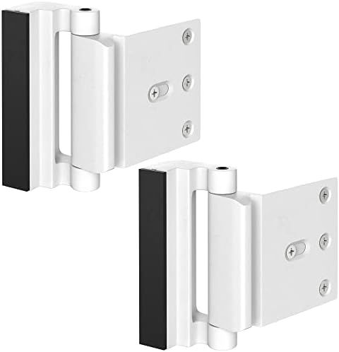Door Lock for Home Security (2-Pack) - Easy to Install Door Latch Device, Aluminum Construction, Door Lock for Door Security | Child Proof & Tamper Resistant, White Door Locks