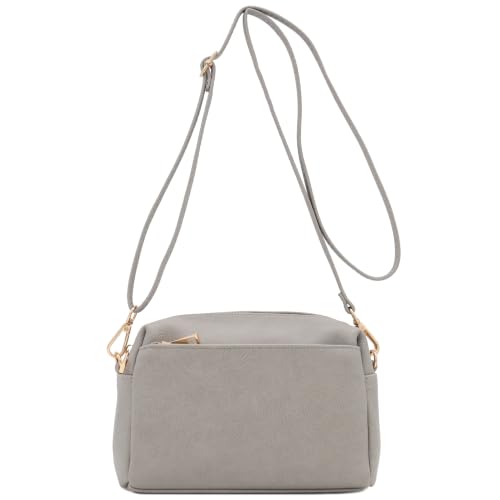 Image of FashionPuzzle Triple Zip Small Crossbody Bag