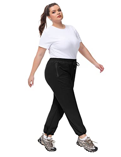 Hanna Nikole Lange Hose Große Größen Damen Outdoor Aktivitäten Wasserdicht Leicht Stretch Trekkinghose Schwarz 46