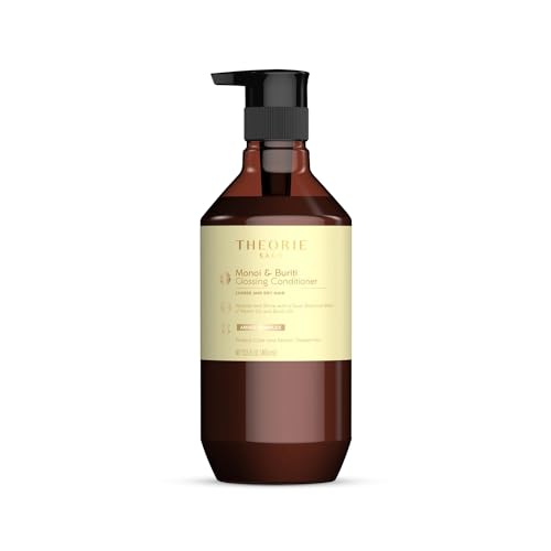Theorie Monoi & Buriti Brillo Acondicionador | Hidratación y Brillo | Fragancia a fresa, mandarina y naranja | para cabello grueso y seco | Protege el cabello teñido y tratado con queratina | 400 ml