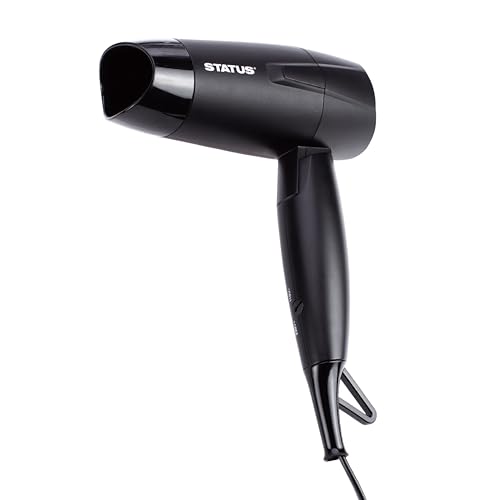Image of STATUS: Toulouse 2 Speed Travel Hair Dryer Black Foldable Hair Dryer with Concentrator /1200W Dual Voltage (230V or 115V), DC Motor, TOULOUSE1PKB6