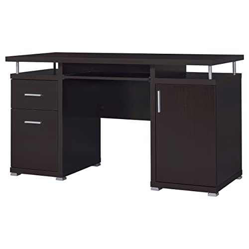 Coaster Computer Desk With 2 Drawers And Cabinet Cappuccino #TOP6