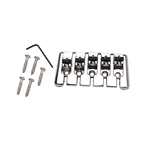 ifundom 1 Pc Metal Guitar Bridge Tailpiece for 5 String Bass Elegant Saddle Tailpiece Replacement Fixed Bass Bridge Accessory