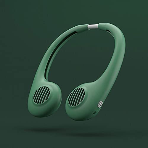 WYKDD Bladeless Neck Band Hands-Free Hanging USB Rechargeable Dual Neck Fans Mini Fan Air Cooler Summer Portable (Color : D)