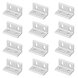 12 Pcs 4 Hole Slotted Inside Corner Bracket, L Shaped Bracket for 2020 2040 T-Slot Aluminum Profile