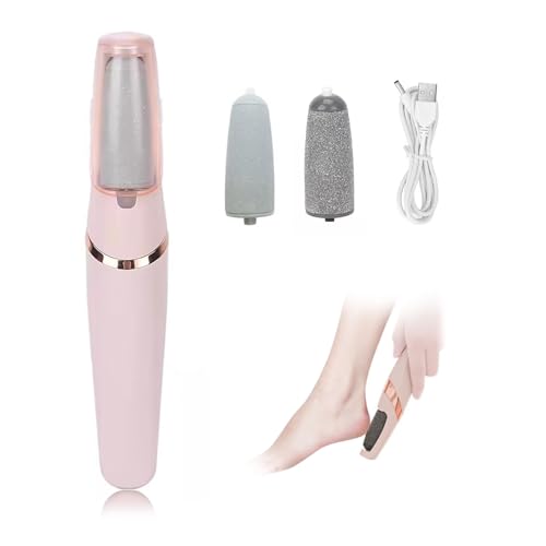 Eliminador de Callos Eléctrico para Pies con 2 cabezales de Rodillo Extraíbles, lima de pie de Luz LED de 2 Velocidades, Amoladora de Pies Recargable, Herramienta de Pedicura para Piel Seca/Muerta