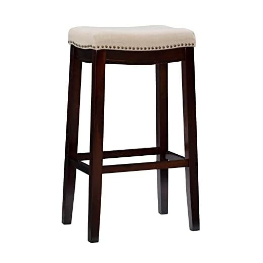 Linon Harper Stool Fabric Top