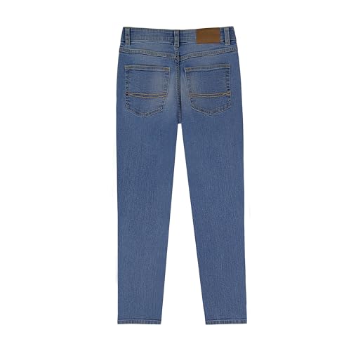 Image of Tommy Hilfiger Boys' 5-Pocket Stretch Slim Straight Leg Denim Jean, Zipper Fly & Button Closure