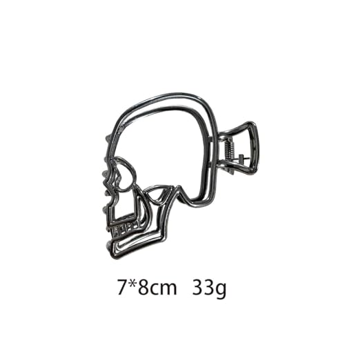 Pinza para cabello Halloween diseño calavera negra miniatura 4