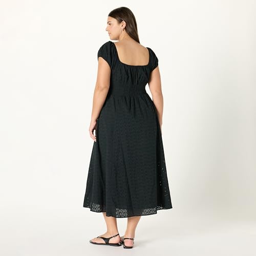 Image of The Drop Womens Melody Cap Sleeve Tie Front Cotton Dress