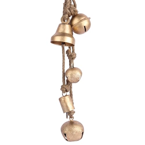 Mesubari Rustic Cow Bells Wind Chime Relaxing Tibetan Style Hanging Metal Bells with Rope for Home, Garden, Balcony & Holiday Decor