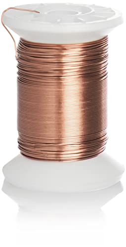 com-four® Kupferdraht zum Basteln und Modellieren 45 m - Blumendraht für Gestecke - Basteldraht - Modellierdraht - Bindedraht - Ø 0,36 mm (1 Stück - Bindedraht 45 m Kupfer)