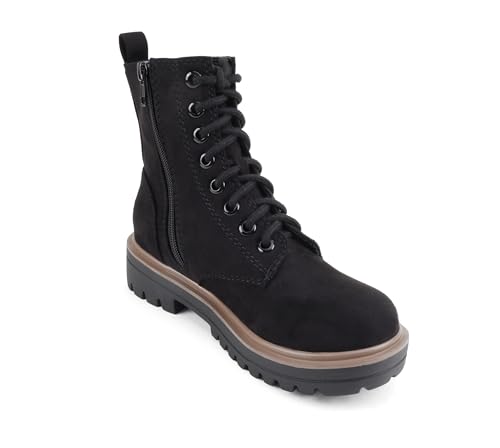 Image of Soda FIRM - Lug Sole Combat Ankle Bootie Lace up w /Side Zipper