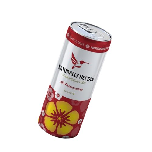 Pure Hummingbird Nectar - Ready-to-Use Natural Sugar Water in Convenient Cans - No Artificial Dyes - 16 fl oz (1 Pack)
