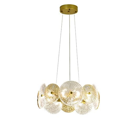 Lustre en verre scandinave contre les pièces sombres, anneau 80 cm
