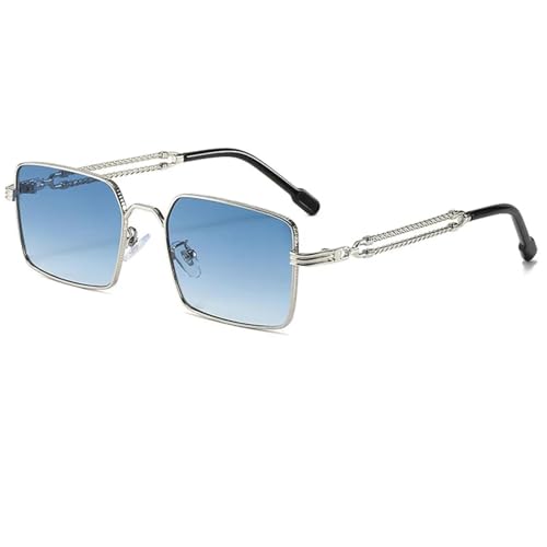 Lunettes de soleil rétro unisexes à monture métallique fine
