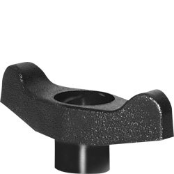 DimcoGray Black Thermoplastic Wingnut Knob Female, Thru Hole Brass Insert: 1/4-20" Thread x 5/8" Depth, 2-1/2" Diameter x 1-3/64" Height x 3/4" Hub Dia x 3/8" Hub Length